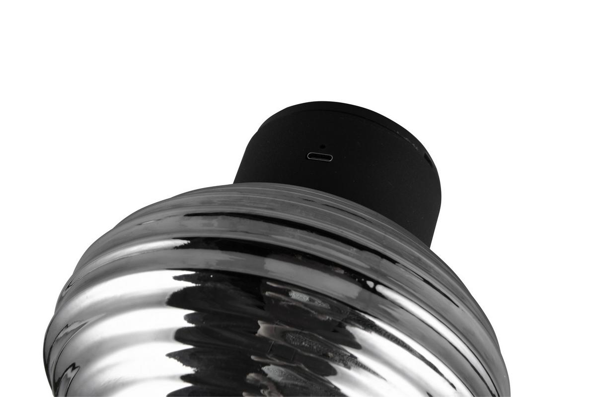 LED-Wandleuchte Earl Grau Schwarz D: 15,5 cm - Schwarz/Grau, LIFESTYLE, Glas/Metall (15,5/15cm)