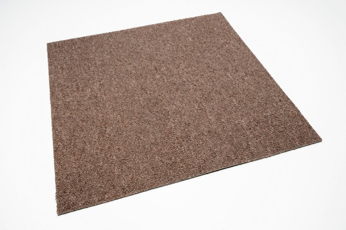 Teppichfliese Braun Astra 50x50 cm Florhöhe 3 mm - Braun, Basics, Textil (50/50cm)