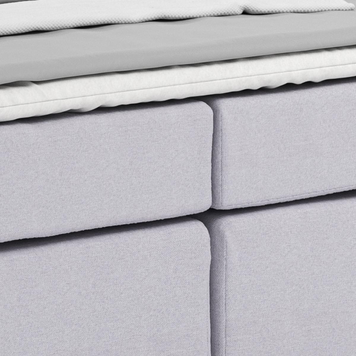 Posteľ Boxspring NERO PL: 160/200 cm, svetlosivá - svetlosivá/chrómová, Konventionell, kov/textil (160/200cm)