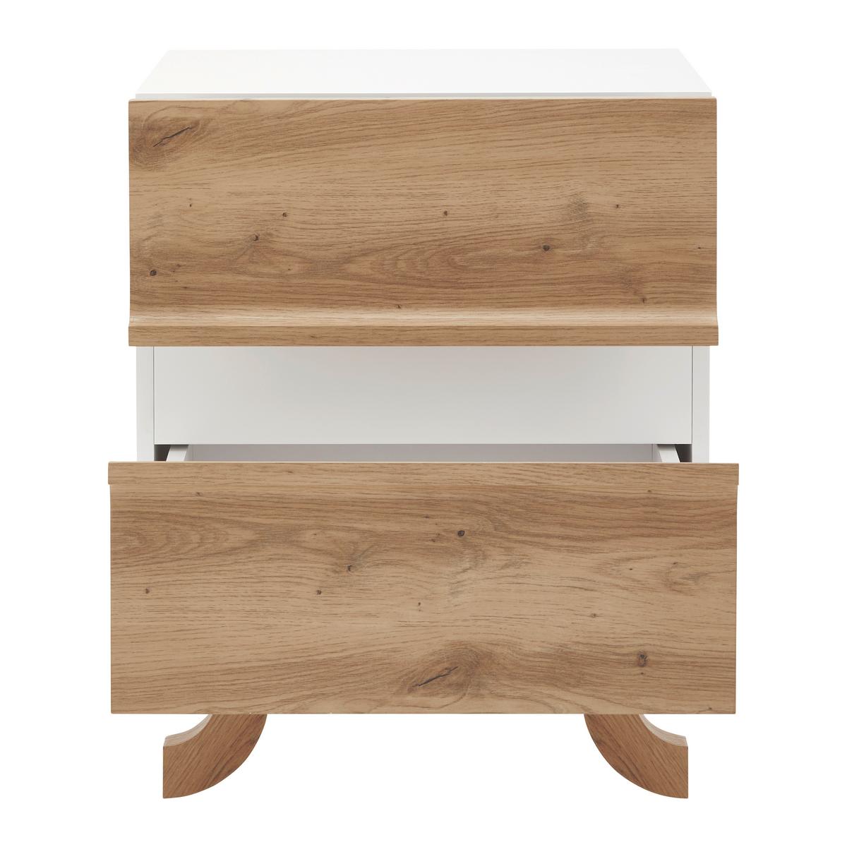 Nočný stolík VIRA farby dubu/biela - biela/farba borovice, Modern, drevo (48/60/43cm) - Bessagi Home