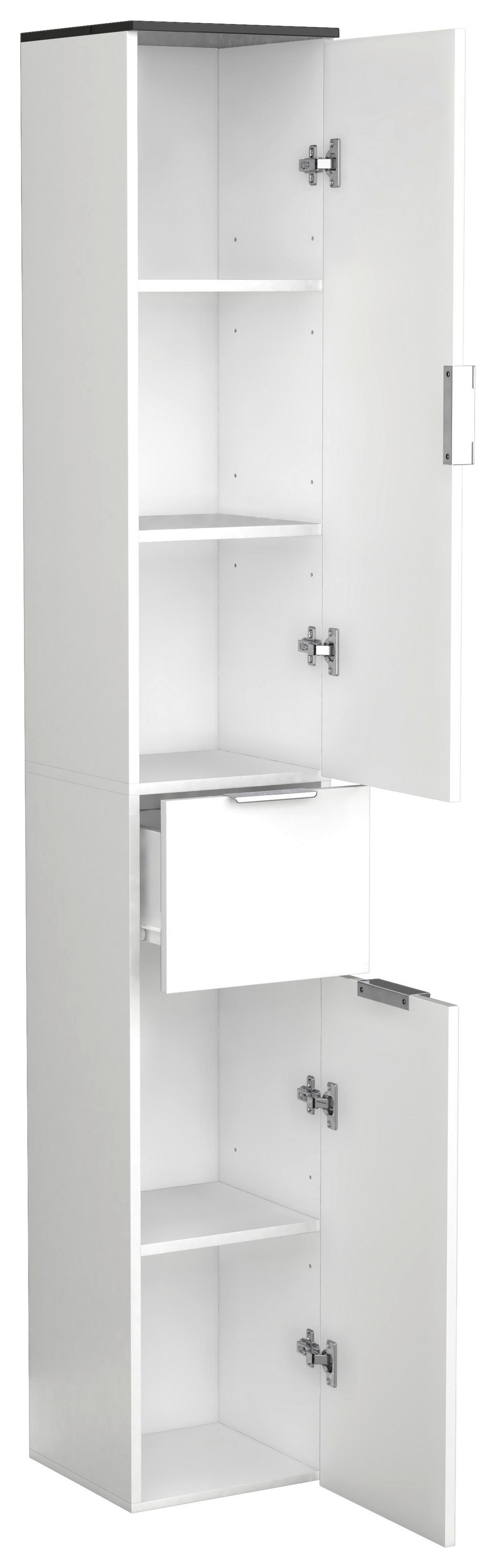 Hochschrank Donali Schwarz, Weiß B: 30 Cm - Schwarz/Weiß, MODERN, Holzwerkstoff (30/190/30cm) - MID.YOU