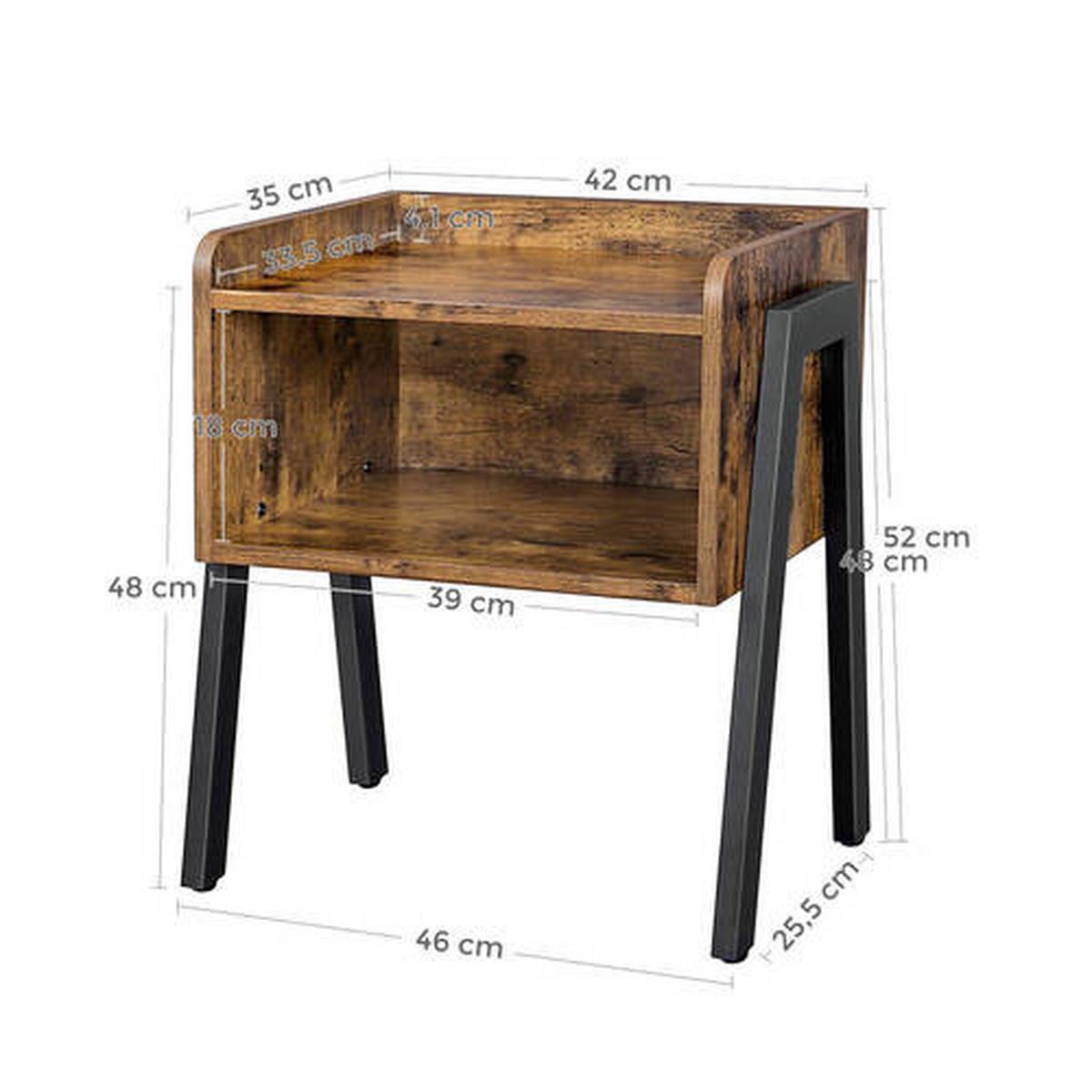 Odkládací stolek hnědá, černá - černá/hnědá, Trend, kov/kompozitní dřevo (42/35/52cm) - Boxxx