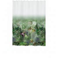 Duschvorhang in Grün Textil/Mischgewebe - Grün, Basics, Textil (180/200cm) - Spirella