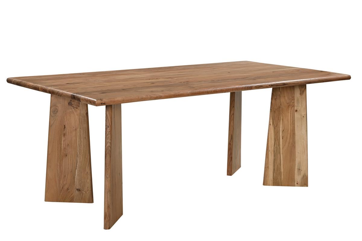 Esstisch Wave Rechteckig Akazie Massiv, B: 200 cm - Naturfarben, ROMANTIK / LANDHAUS, Holz (200/75/100cm)