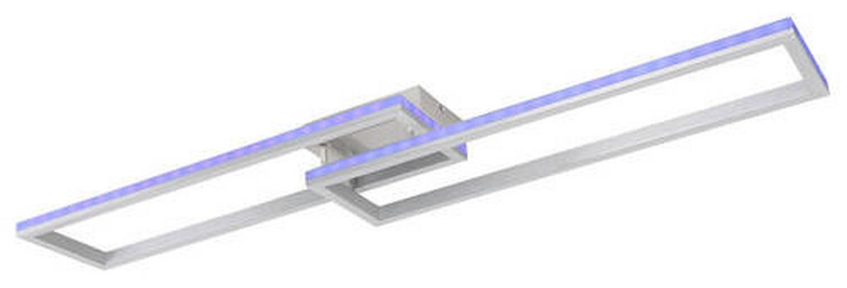Led-deckenleuchte 67209-45d - Silberfarben/Opal, Design, Kunststoff/Metall (119,5/25,5/10cm) - Globo