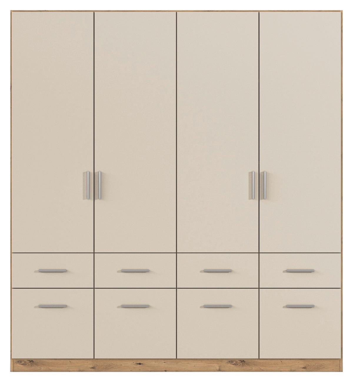 Kleiderschrank Celle Matt Champagner B: 181 cm - Champagner/Eiche Artisan, Trend, Holzwerkstoff (181/197/54cm)