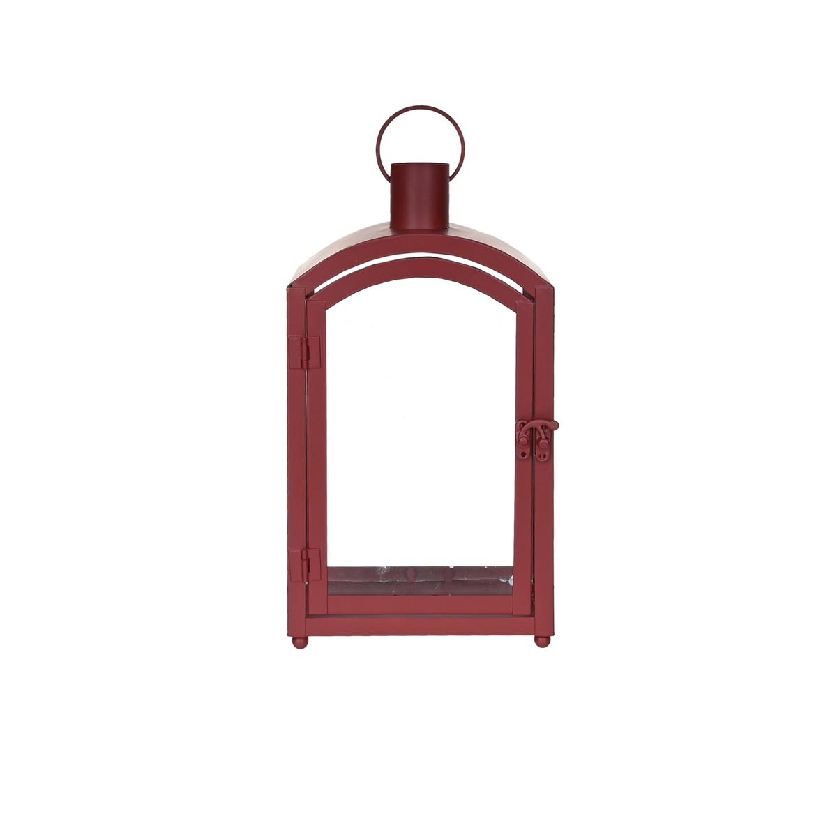 Laterne Sandra - Rot, KONVENTIONELL, Glas/Metall (15,5/10/28cm) - Luca Bessoni