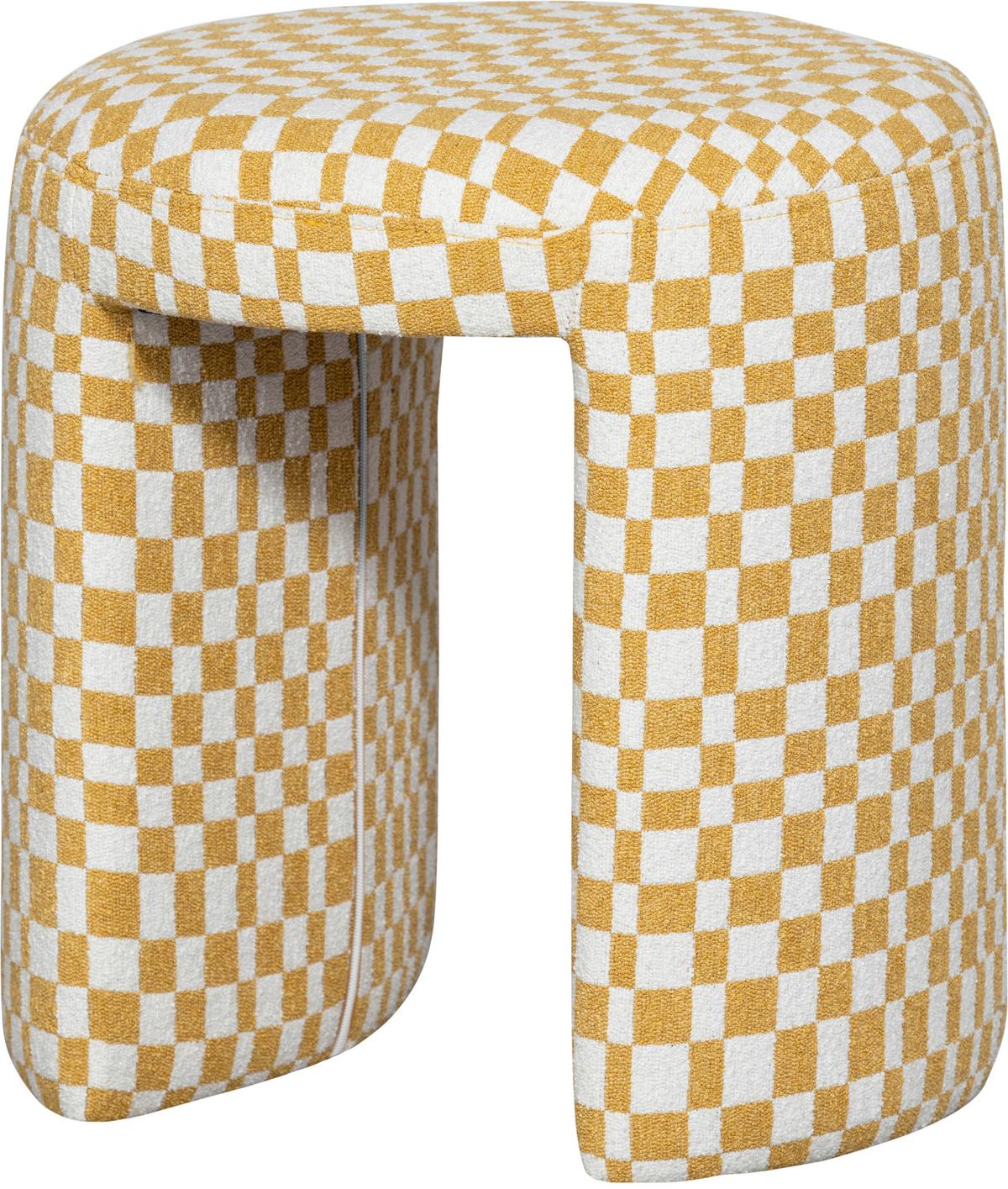 Hocker Charlie Weiß, Gelb B: 45cm - Gelb/Weiß, Design, Textil (45/47/45cm) - Livetastic