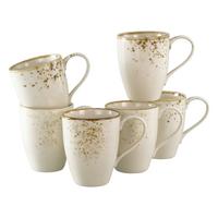 Tassenset, 6-tlg. Steinzeug, creme - Creme, Basics, Keramik (8,5/11cm) - Creatable