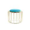 Beistelltisch/pouf 2 In 1 Comfortable Gold/türkis - Türkis/Goldfarben, Basics, Glas/Holzwerkstoff (50/45/50cm) - Kayoom