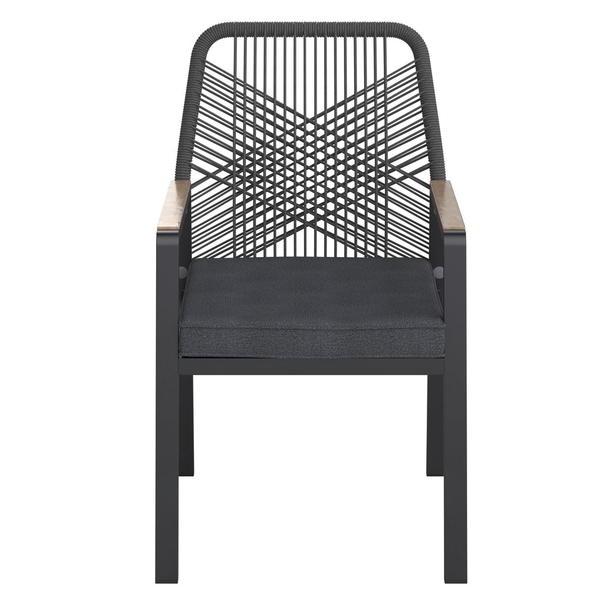 Gartenstuhl Daniela - Dunkelgrau/Eichefarben, MODERN, Textil/Metall (55/90/67cm) - Beldano