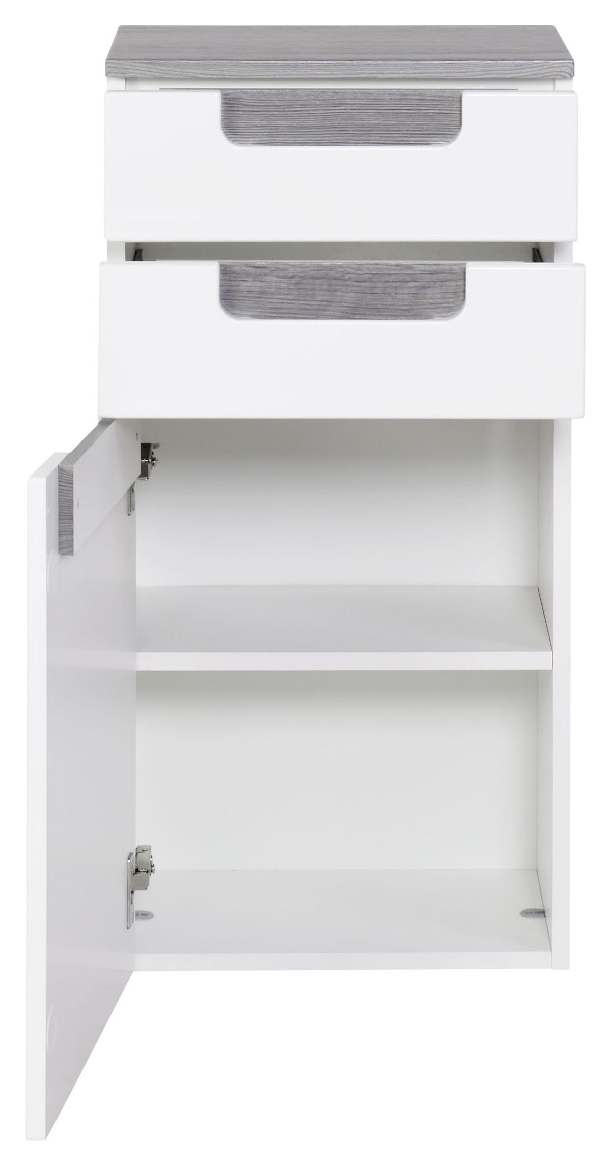 Unterschrank mit Türdämpfer Siena B: 40 cm Weiß/ Anthrazit - Anthrazit/Weiß, MODERN, Holzwerkstoff (40/79/27cm) - Held