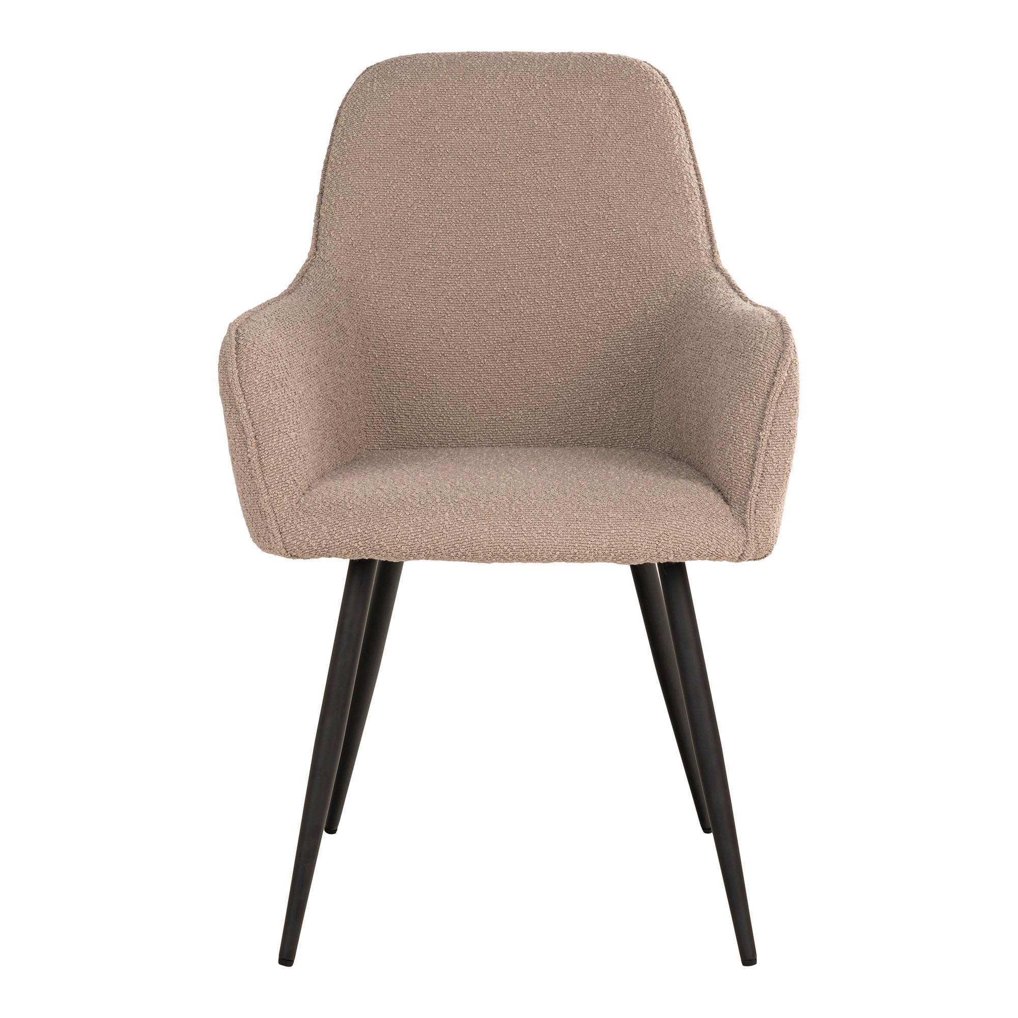 Armlehnstuhl-Set Harbo Beige B: 57 cm - Beige/Schwarz, MODERN, Textil/Metall (57/87/65cm) - MID.YOU