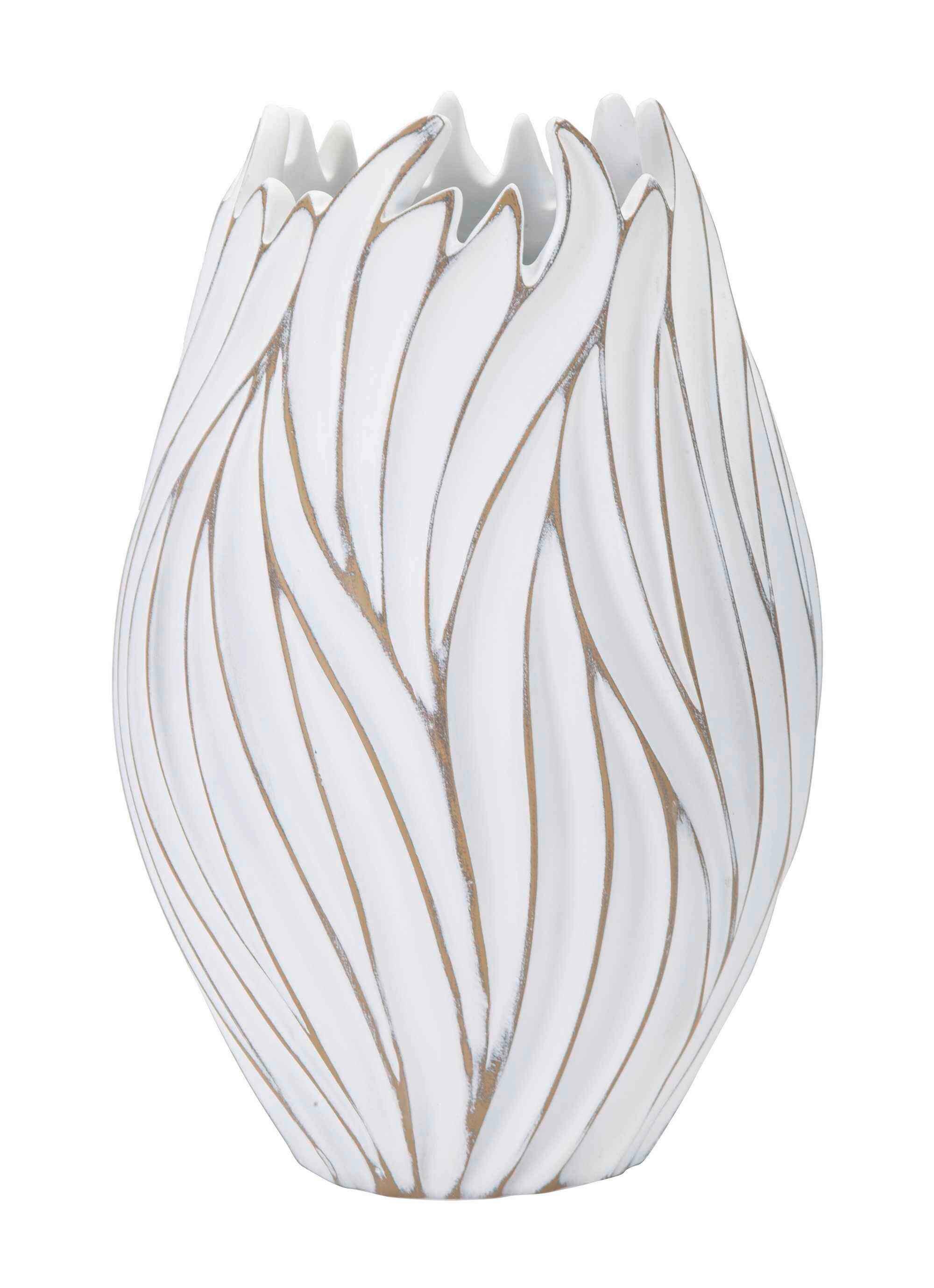 Vase Polyresin Honduras Weiß B: 27 Cm - Weiß, Basics, Kunststoff (27/41.5/27  cm)