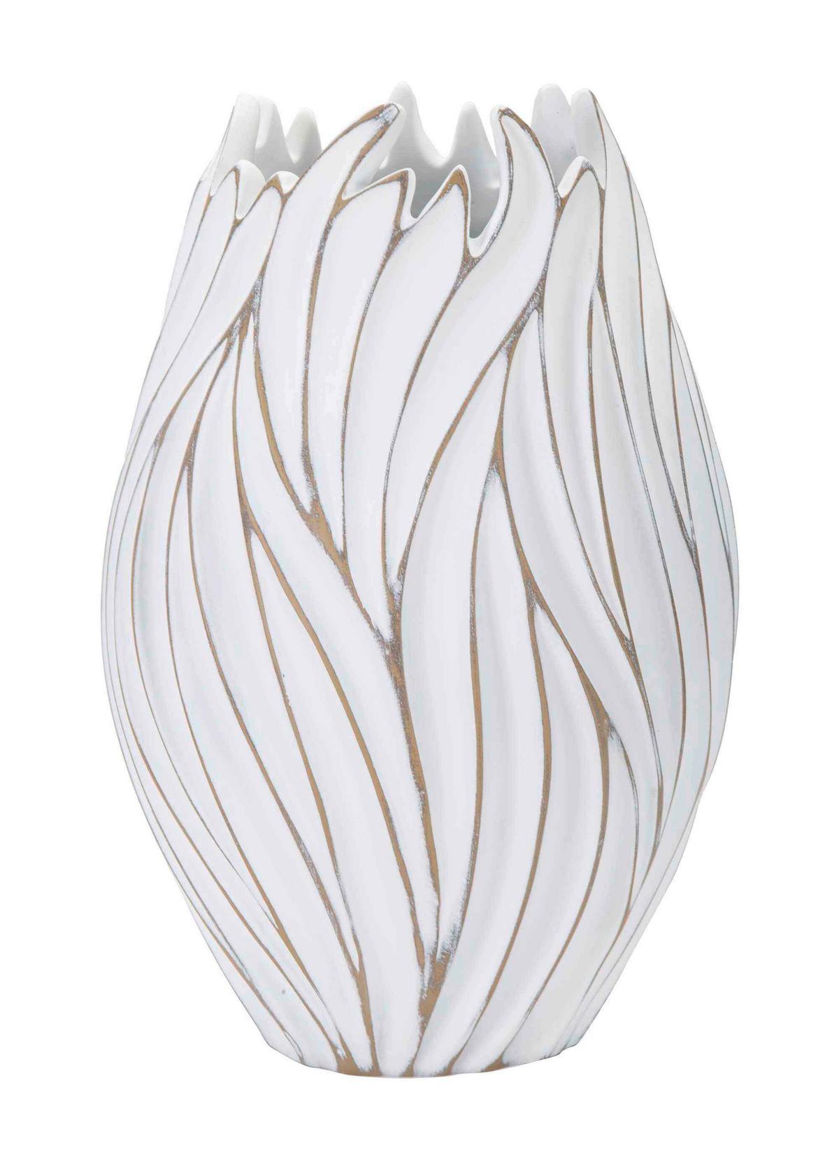 Vase Polyresin Honduras Weiß B: 27 cm - Weiß, Basics, Kunststoff (27/41.5/27  cm)