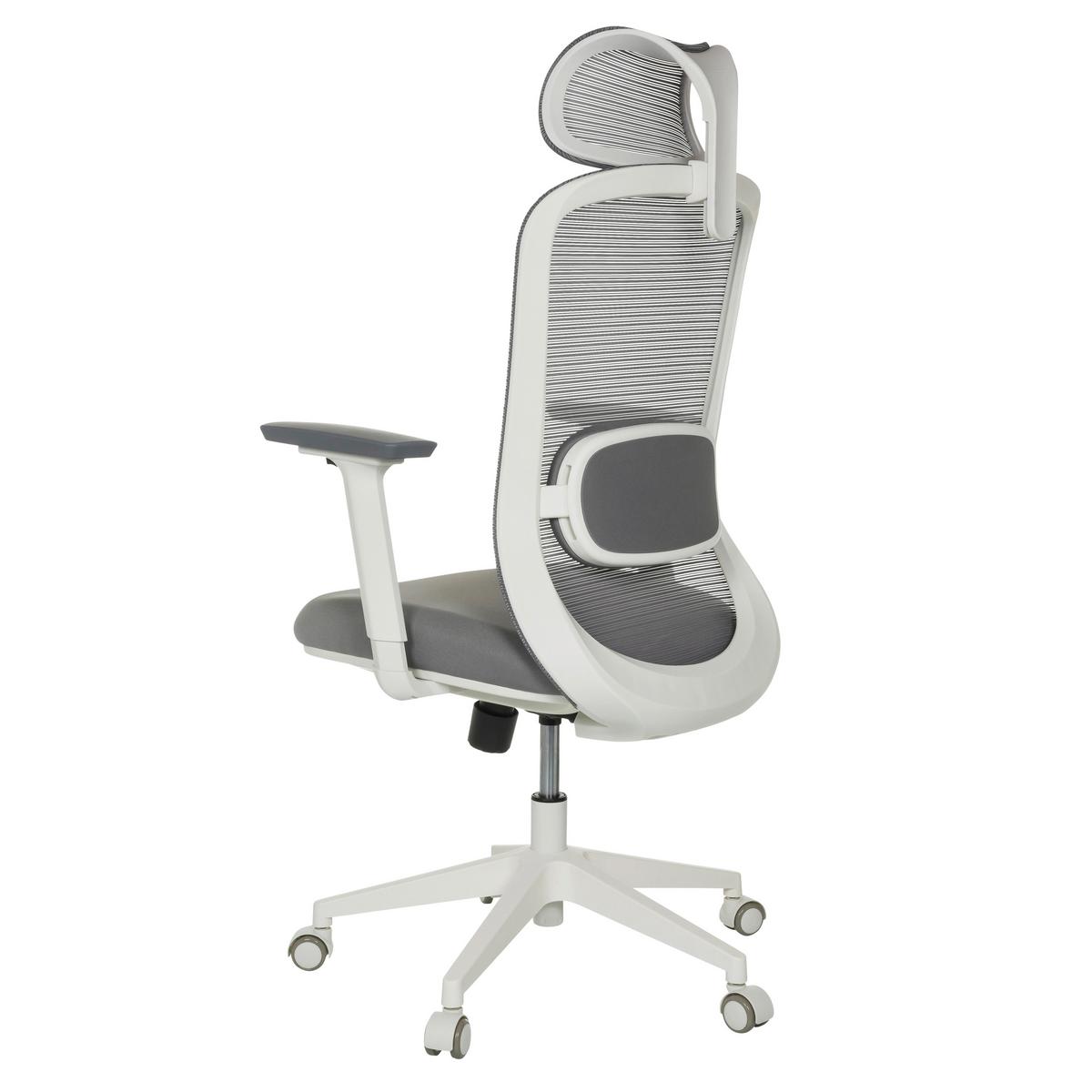 Drehstuhl Mikeo G Grau B: 67 Cm - Weiß/Grau, MODERN, Kunststoff/Textil (67/113 - 129/68cm) - MID.YOU