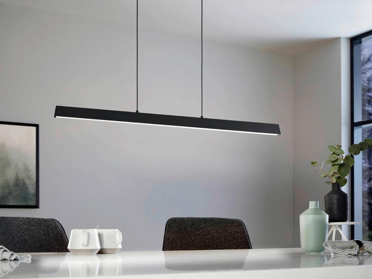 ZÁVESNÉ LED SVIETIDLO SIMOLARIS-Z - čierna/biela, Design, kov/plast (122/5,5/110cm)