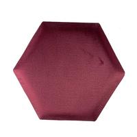čalúnený panel 2ks, 36x32cm hexagon, bordová - bordová, Basics, textil (36/32/4cm) - MID.YOU