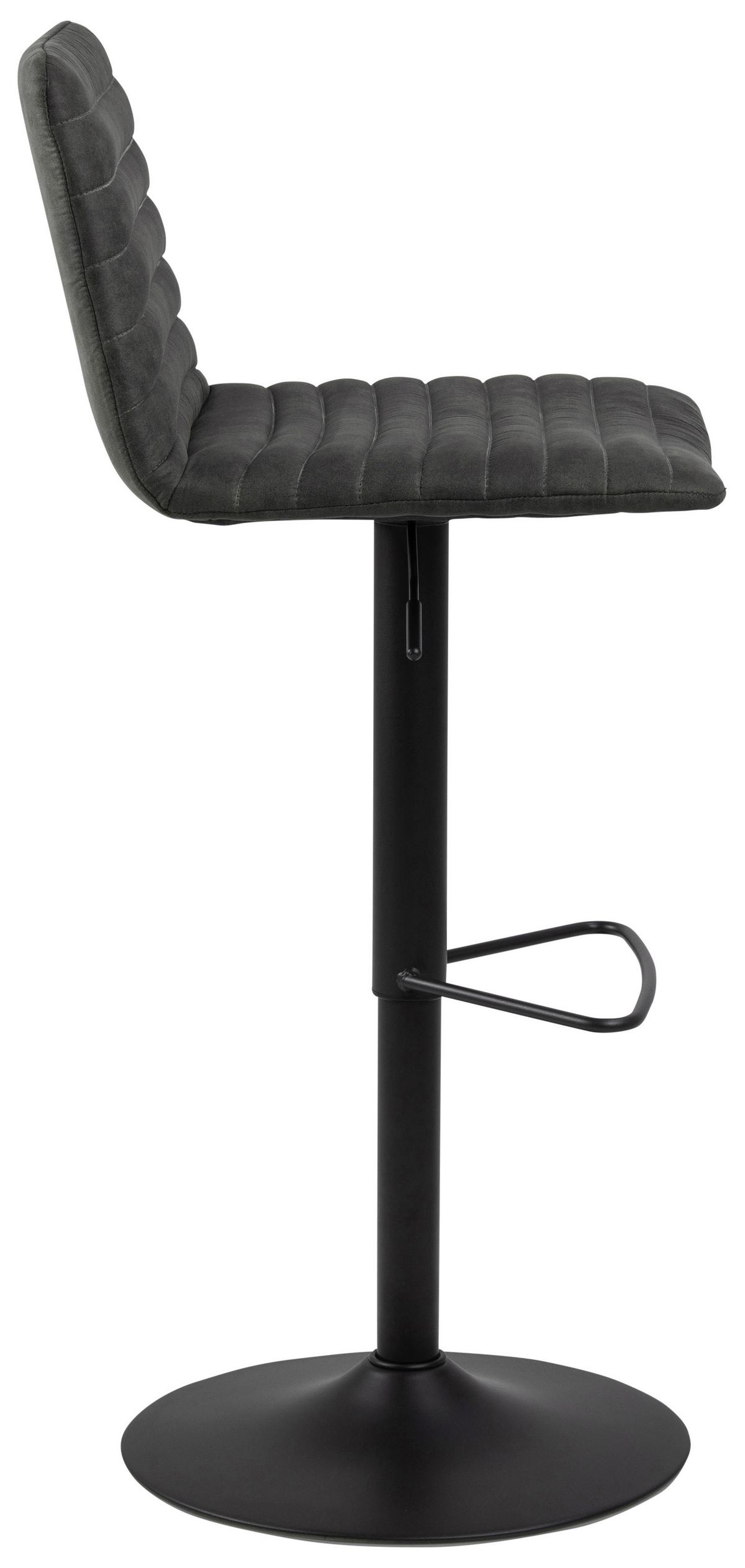 Barhocker Kimmy Dunkelgrau B: 50 Cm - Dunkelgrau/Schwarz, Trend, Textil/Metall (50cm) - MID.YOU