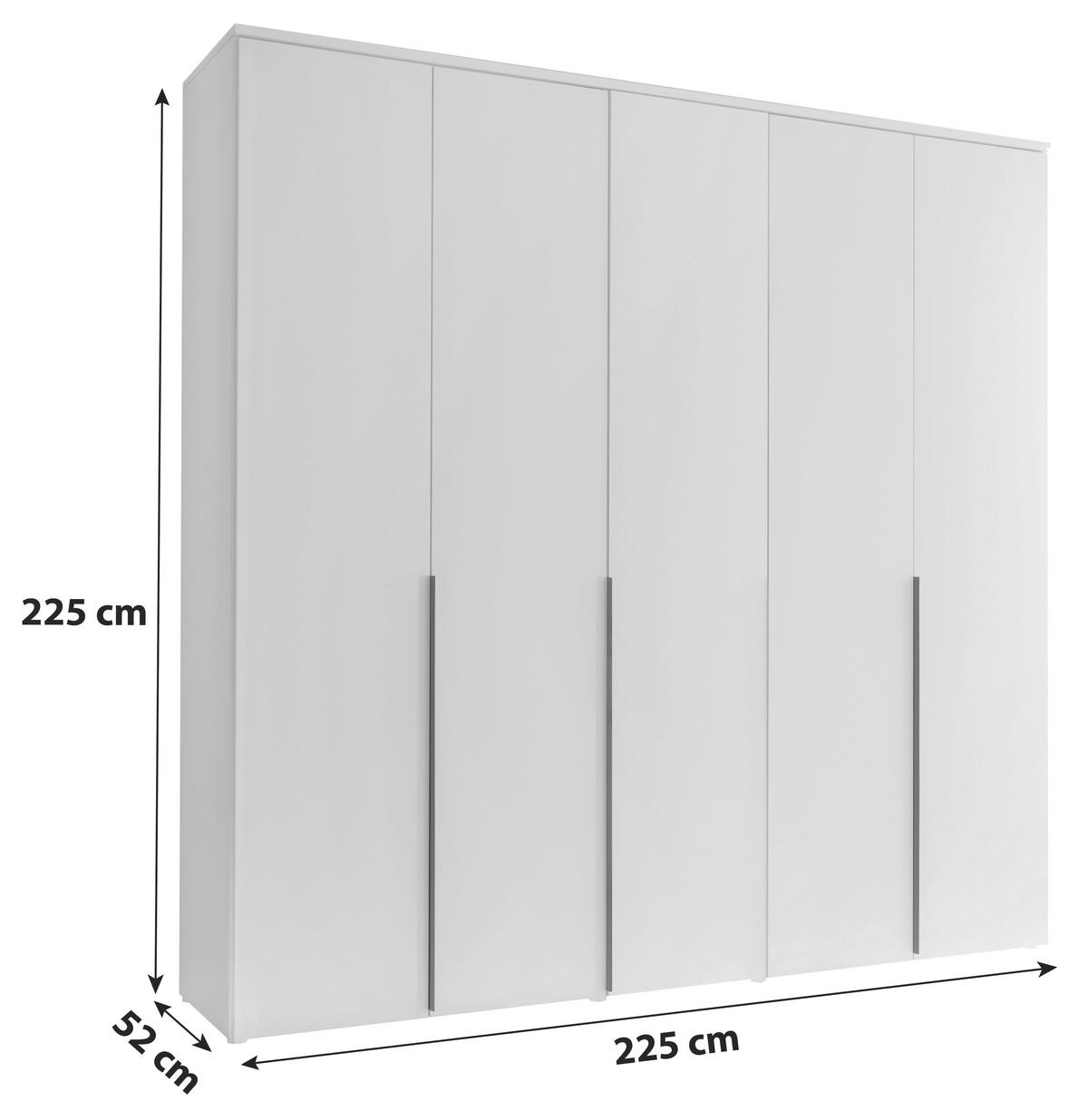 Drehtürenschrank 225 cm Kevo Graphitfarben - Graphitfarben, MODERN, Holzwerkstoff (225/225/52cm) - Carryhome