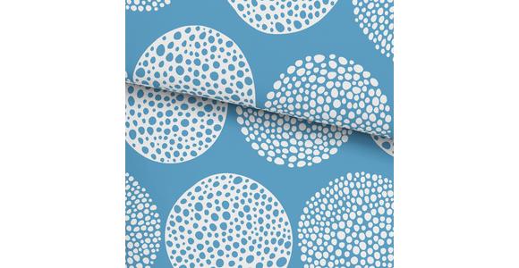 Cretonne Bettwäsche 140x200 Cm Anastasia Hellblau Kreise - Hellblau, MODERN, Textil - Luca Bessoni