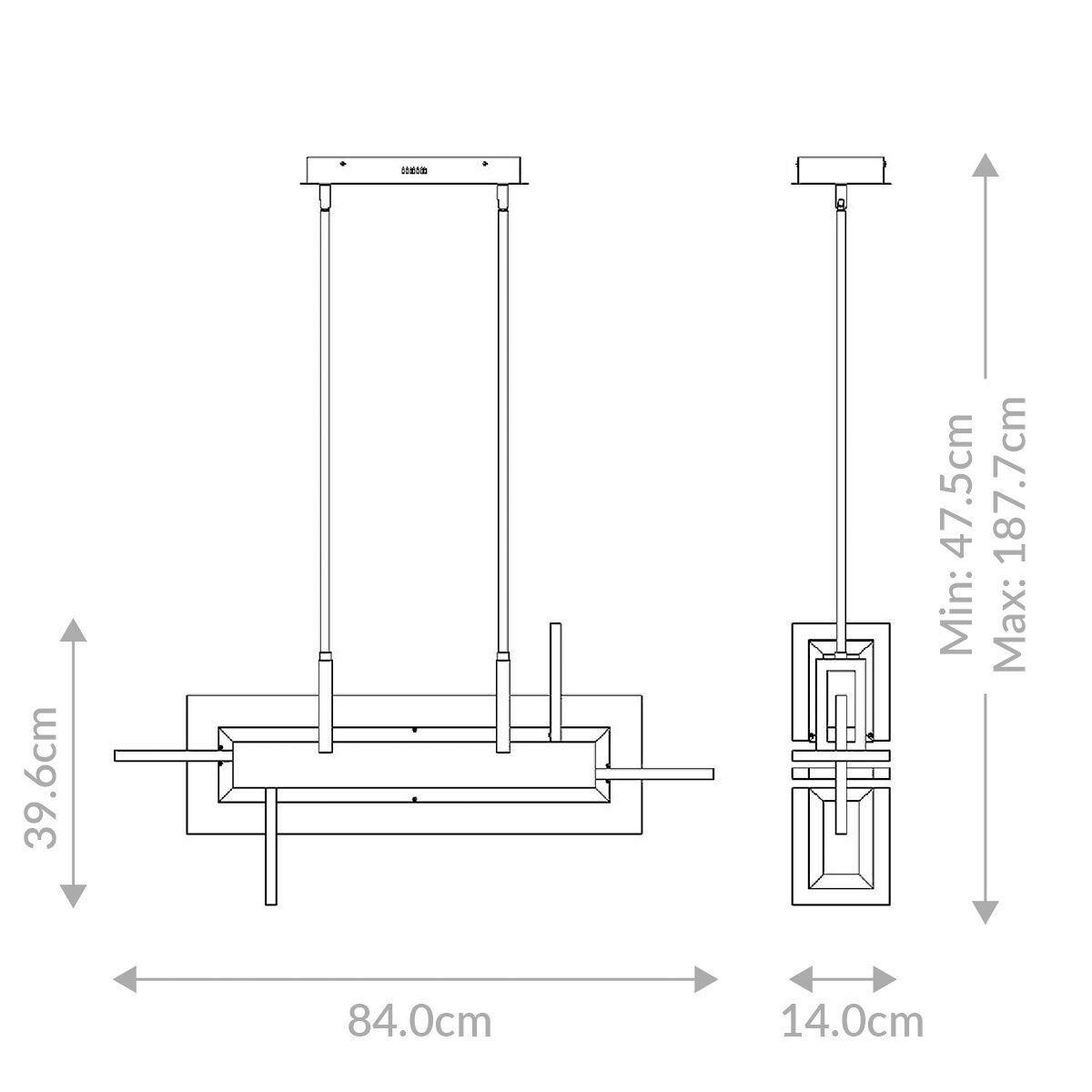 Led Függőlámpa Qn-Inizio-Lp-S-Bg - aranyszínű, Design, műanyag/fém (47,5/84/14cm) - Elstead Lighting