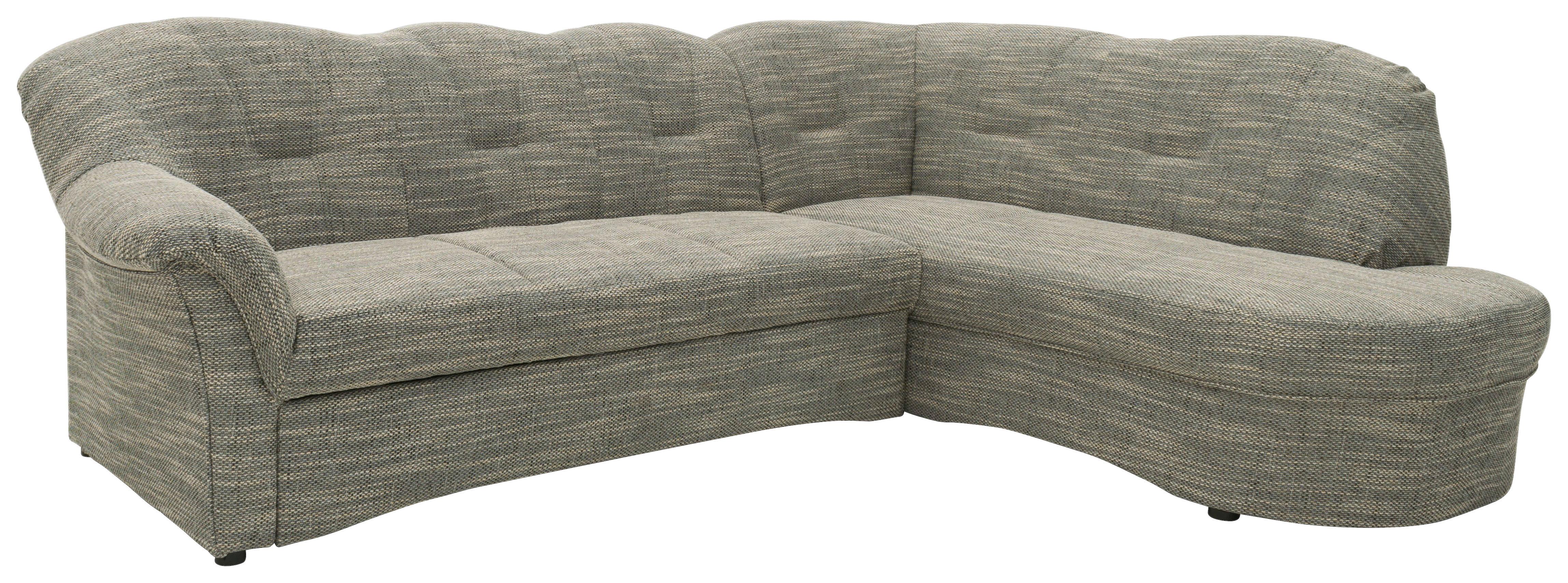 Ecksofa Papenburg Rücken Echt Grau/Weiß - Schwarz/Weiß, KONVENTIONELL, Textil (243/180cm) - MID.YOU