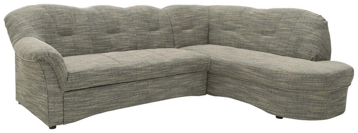 Ecksofa Papenburg Rücken Echt Grau/Weiß - Schwarz/Weiß, KONVENTIONELL, Textil (243/180cm) - MID.YOU