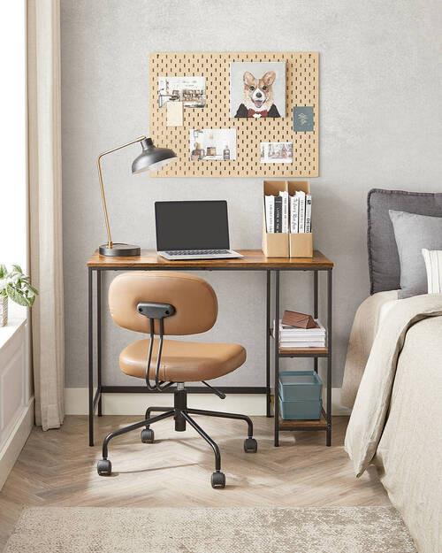 Schreibtisch mit Stauraum B: 50 cm, H: 75 cm, Iron - Schwarz/Braun, Basics, Holzwerkstoff/Metall (100/50/75cm) - Boxxx