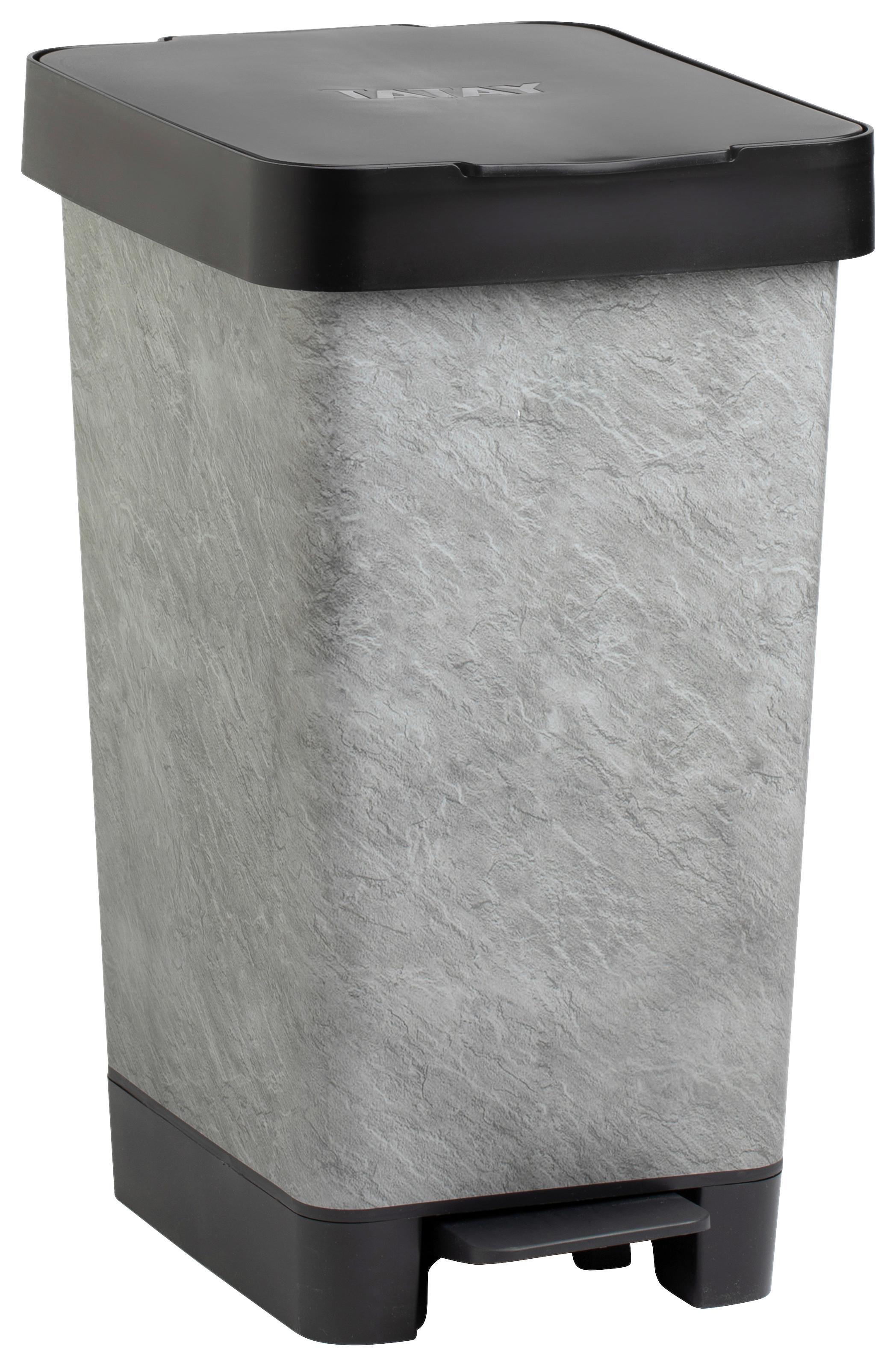 Koš s nášlapným pedálem STYLE- CA. 25L - šedá/černá, Moderní, kov/plast (26/36/47cm) - Mömax