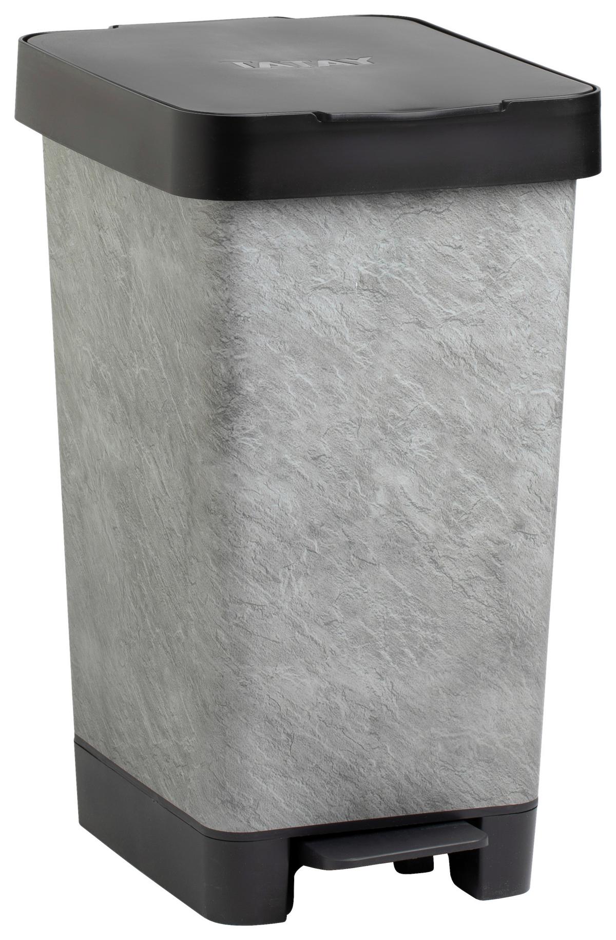 Koš s nášlapným pedálem STYLE- CA. 25L - šedá/černá, Moderní, kov/plast (26/36/47cm) - Mömax