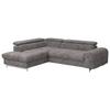 Ecksofa Mit Schlaffunktion Cloud Graubraun 206x257 Cm - Chromfarben/Graubraun, KONVENTIONELL, Textil (206/257cm) - Livetastic