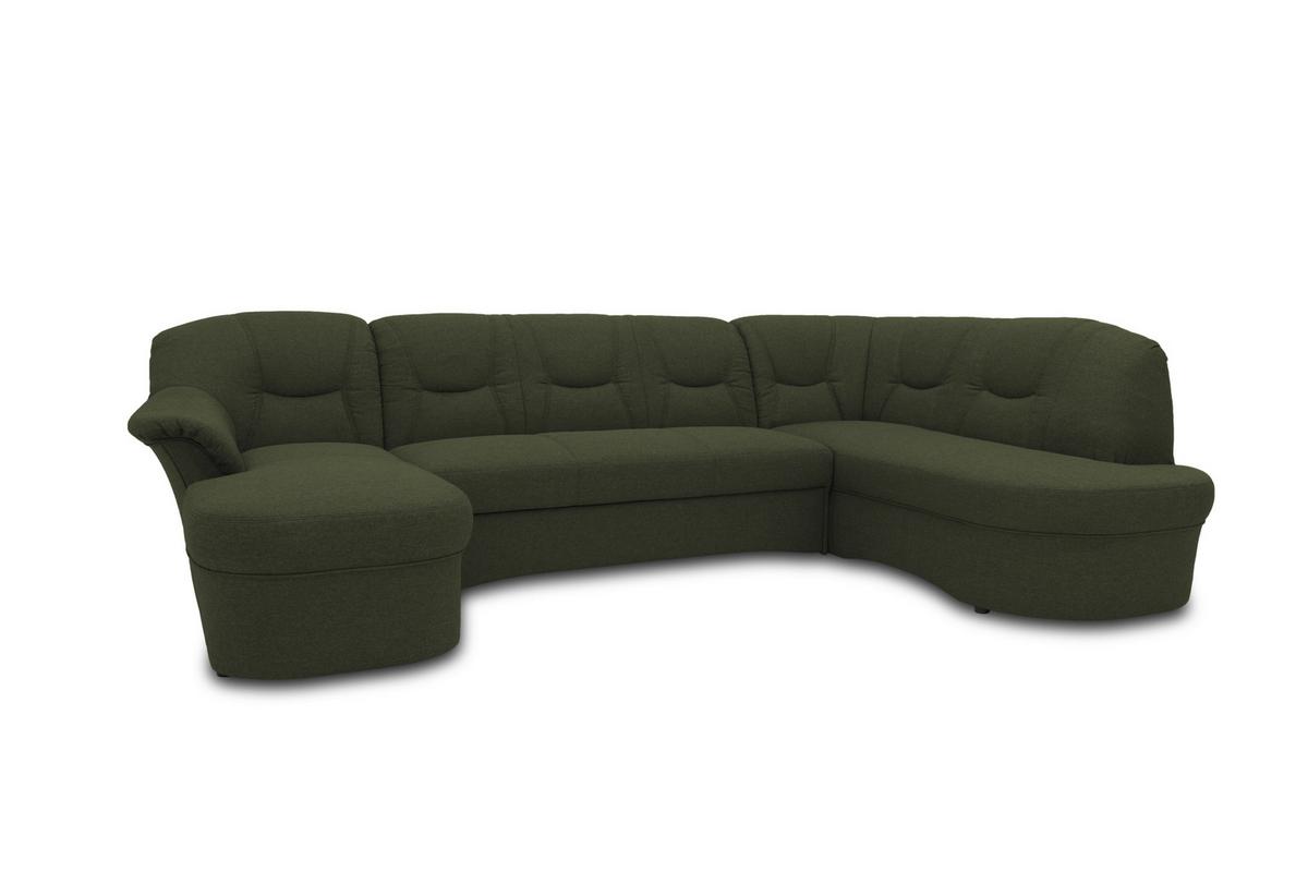 Wohnlandschaft Sarafina Grün - Schwarz/Grün, KONVENTIONELL, Textil (146/295/180cm) - MID.YOU