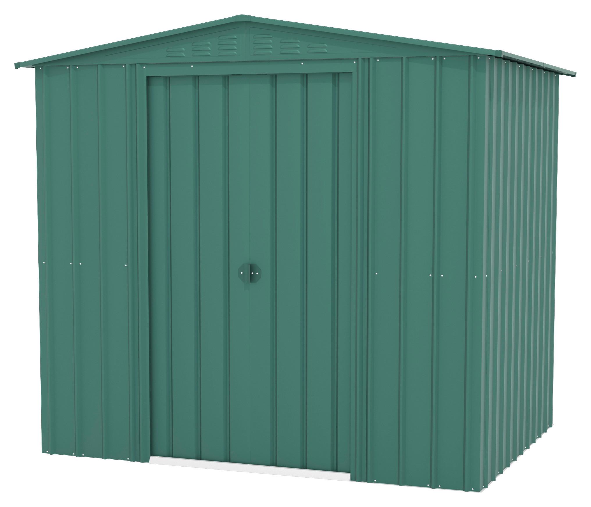 Gerätehaus Mit Satteldach und Schiebetür BxHxT: 245x220x185 cm - Jadegrün, Basics, Metall (245/220/185cm)