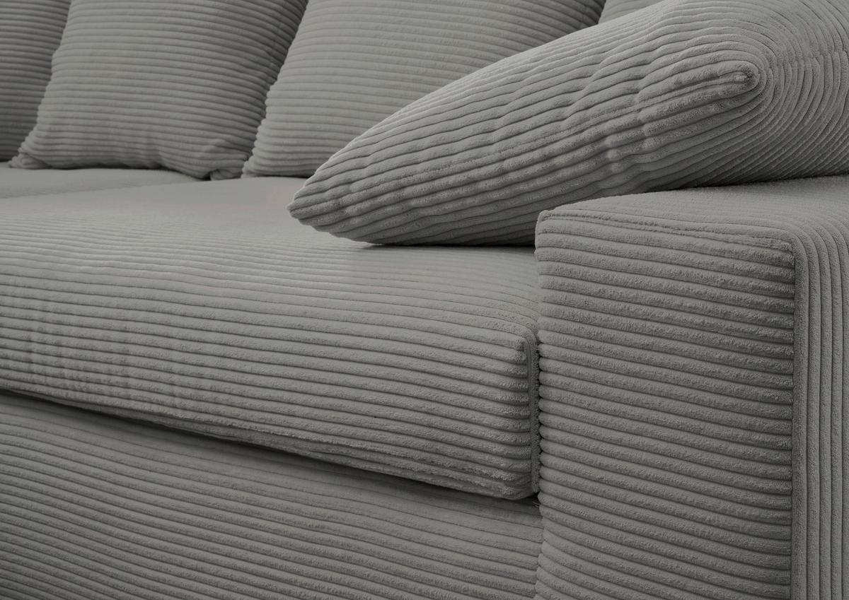 Ecksofa Avellino Grau S: 200/278 Cm - Schwarz/Grau, MODERN, Textil (200/278cm) - Livetastic