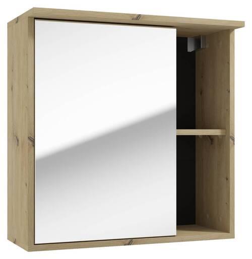 Spiegelschrank Amora Eiche Artisan Dekor 1-Türig - Eichefarben, Basics, Glas/Holzwerkstoff (60/61/28cm) - MID.YOU
