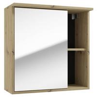 Spiegelschrank Amora Eiche Artisan Dekor 1-Türig - Eichefarben, Basics, Glas/Holzwerkstoff (60/61/28cm) - MID.YOU