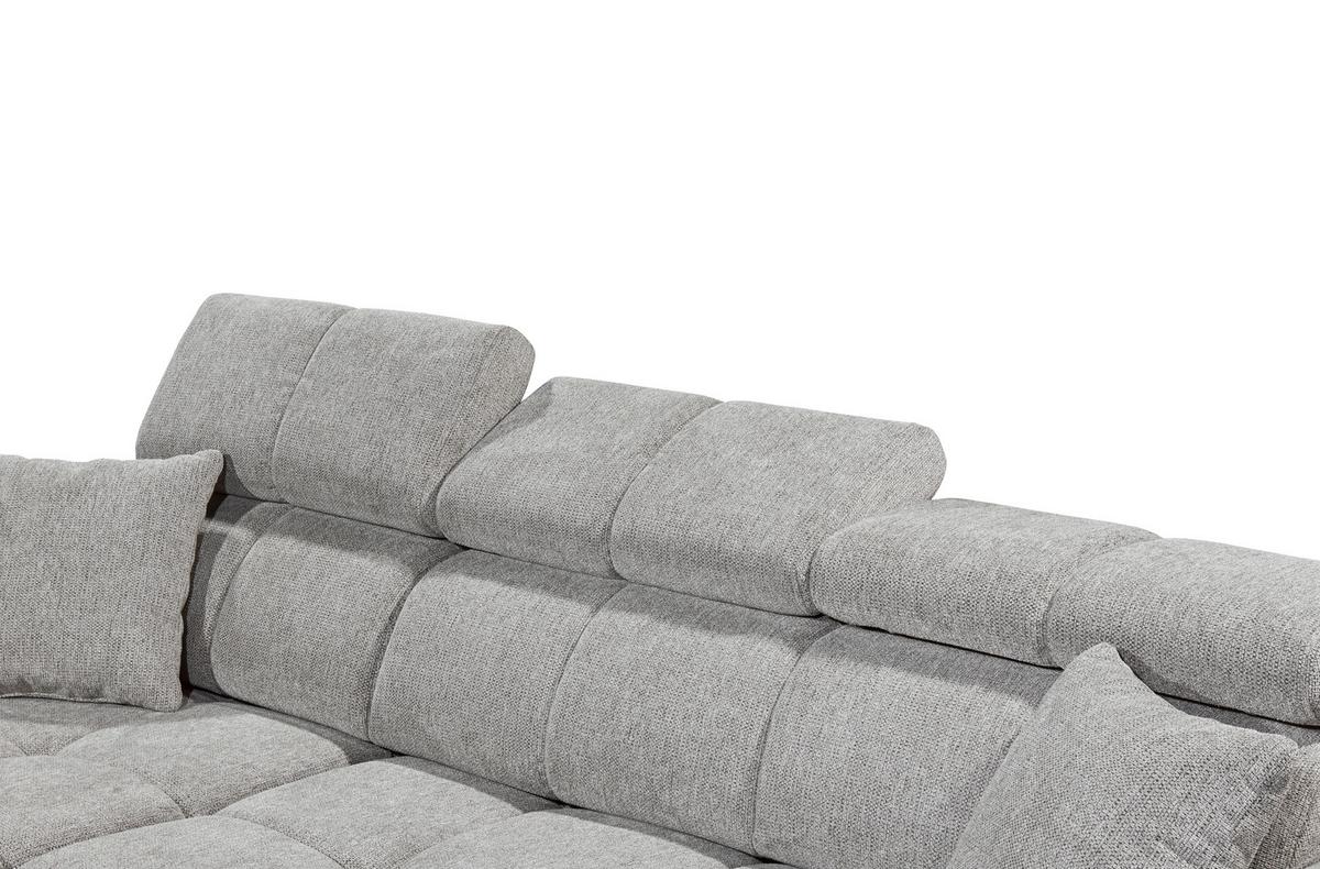 Ecksofa Mit Bettkasten Sydney Hellgrau 172x268 Cm - Hellgrau/Schwarz, KONVENTIONELL, Textil (172/268cm) - MID.YOU