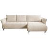 Ecksofa mit Schlaffunktion & Bettkasten Monte Carlo Creme - Creme/Schwarz, Trend, Textil (290/160cm)