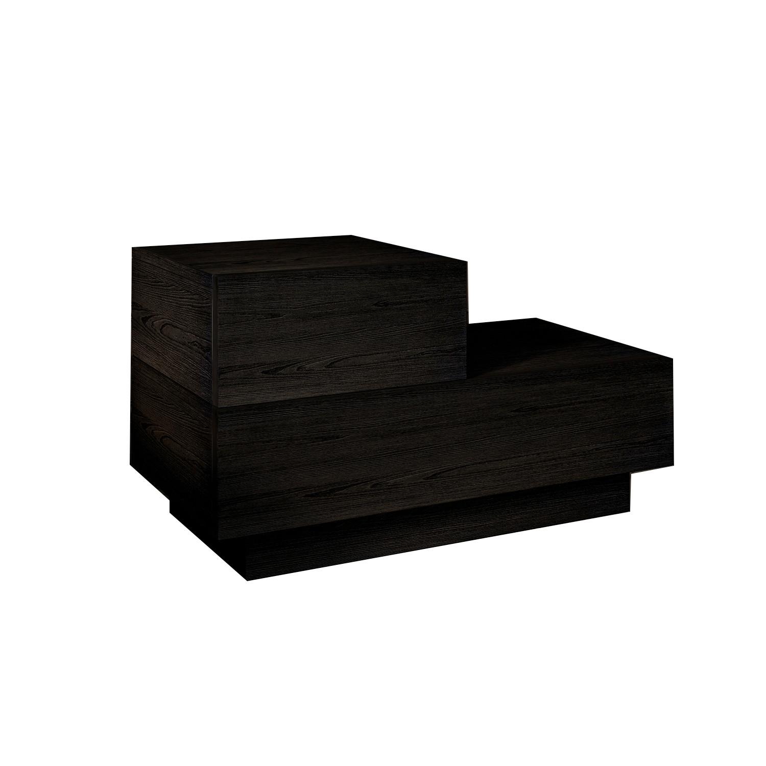 Nachttisch Kayra Schwarz B: 70cm