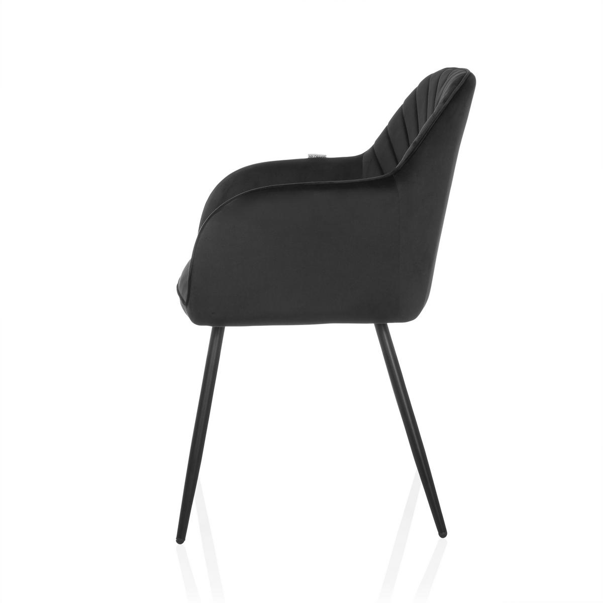 Armlehnstuhl Charvelle Schwarz B: 55 Cm - Schwarz, MODERN, Textil/Metall (55/86/58cm) - MID.YOU