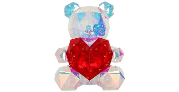 LED-Dekoleuchte Teddy - Transparent/Rot, MODERN, Kunststoff (30/19/23cm) - Luca Bessoni