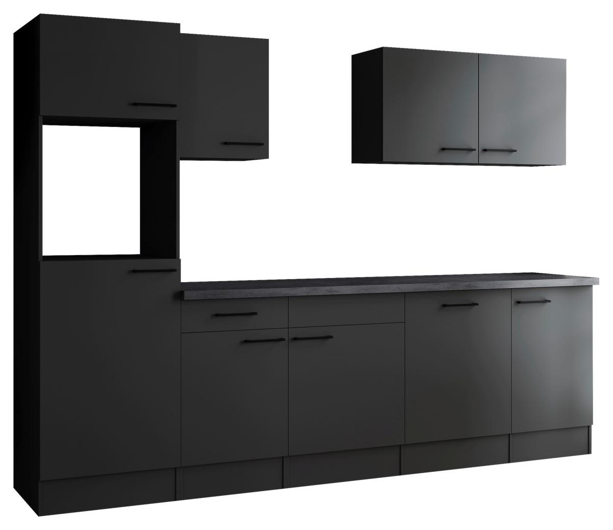 Küchenleerblock Oliver Dunkelgrau B: 280 Cm - Dunkelgrau/Grau, Design, Holzwerkstoff (280cm) - Respekta