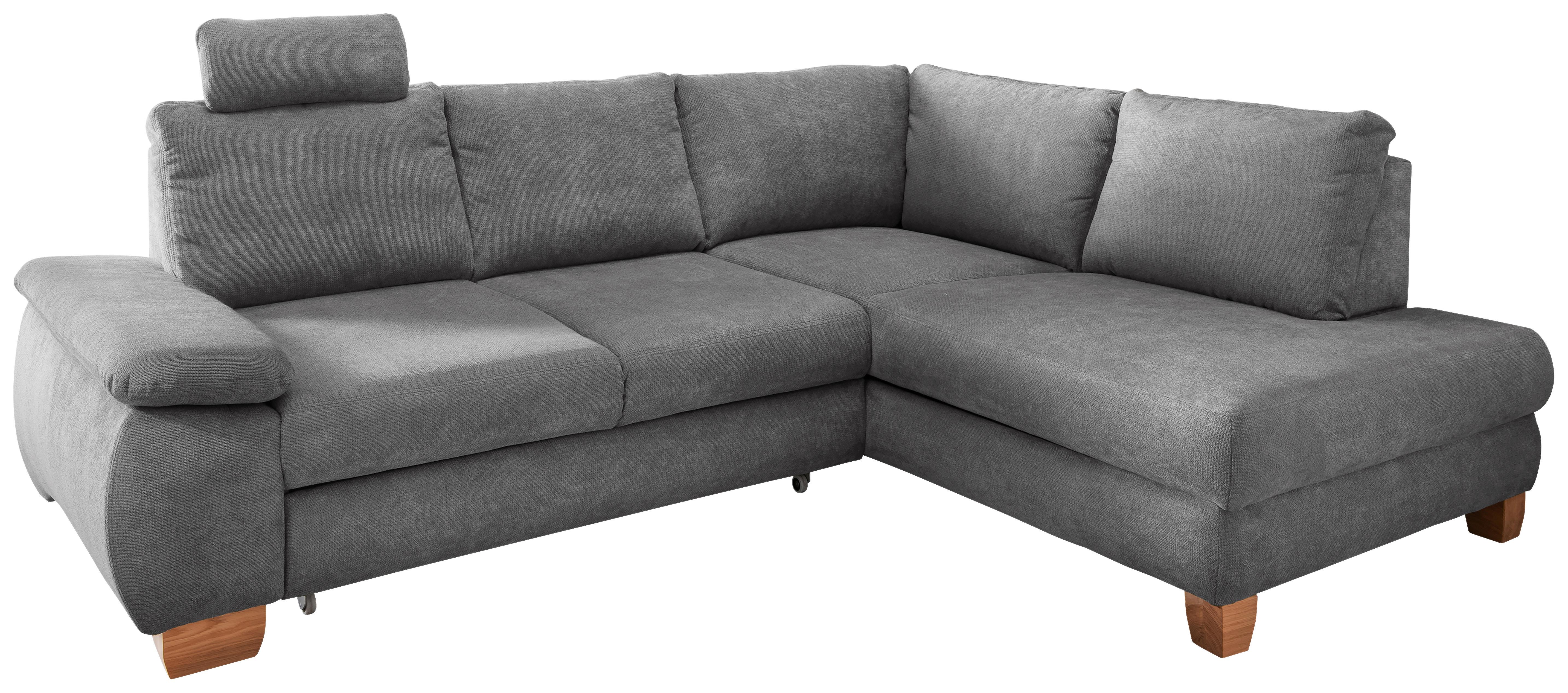 ECKSCHLAFSOFA Positano, Grau S: 261x206 cm - Wildeiche/Grau, MODERN, Textil (261/206cm) - Livetastic