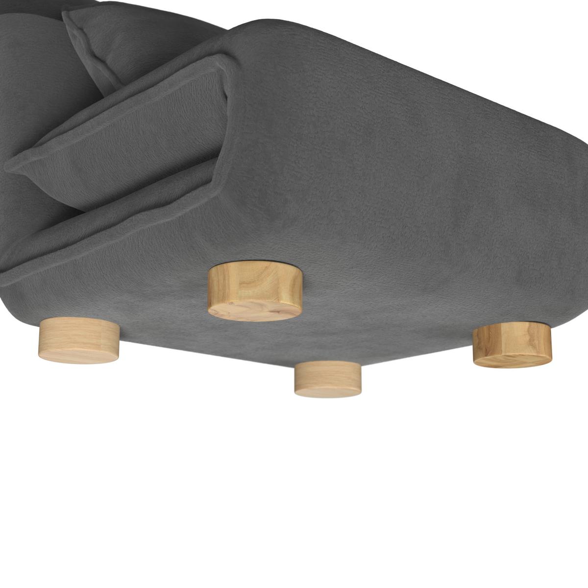 Rozkladacie kreslo BELLA, tmavosivá, max. 120 kg - prírodná farba/tmavosivá, Modern, kov/drevo (85/76/84cm) - Bessagi Home