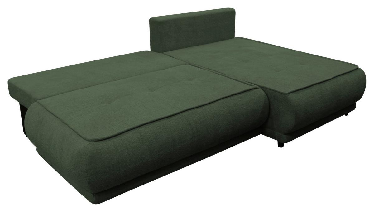 Ecksofa Paros Dunkelgrün 277x179 Cm - Dunkelgrün/Schwarz, Design, Textil (277/179cm) - MID.YOU