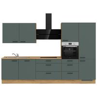 Küchenleerblock Easytouch High-Line, H8 Rechts - Dunkelgrün/Eichefarben, MODERN, Holzwerkstoff (330cm) - Nobilia