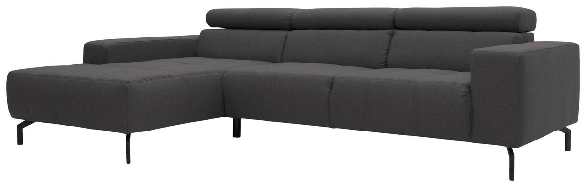 Ecksofa Cunelli Schwarz/braun Webstoff - Schwarz/Braun, Design, Textil (175/292cm) - MID.YOU