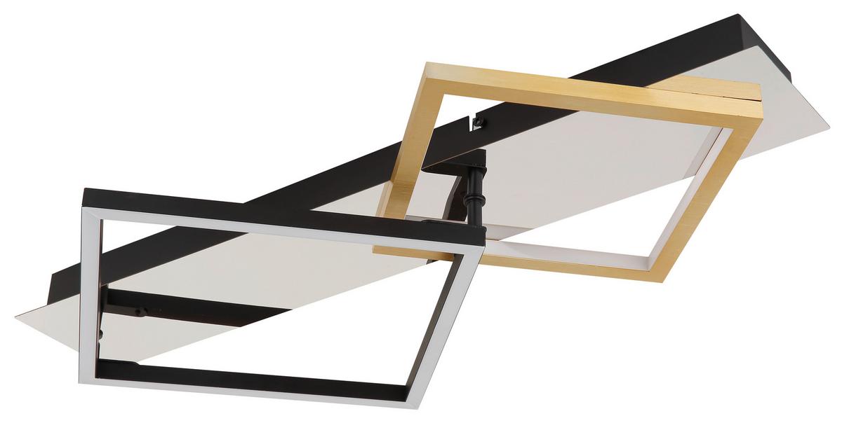 Led Mennyezeti Lámpa 67847-24 - fekete/opál, Design, műanyag/fém (59/35,5/7cm) - Globo
