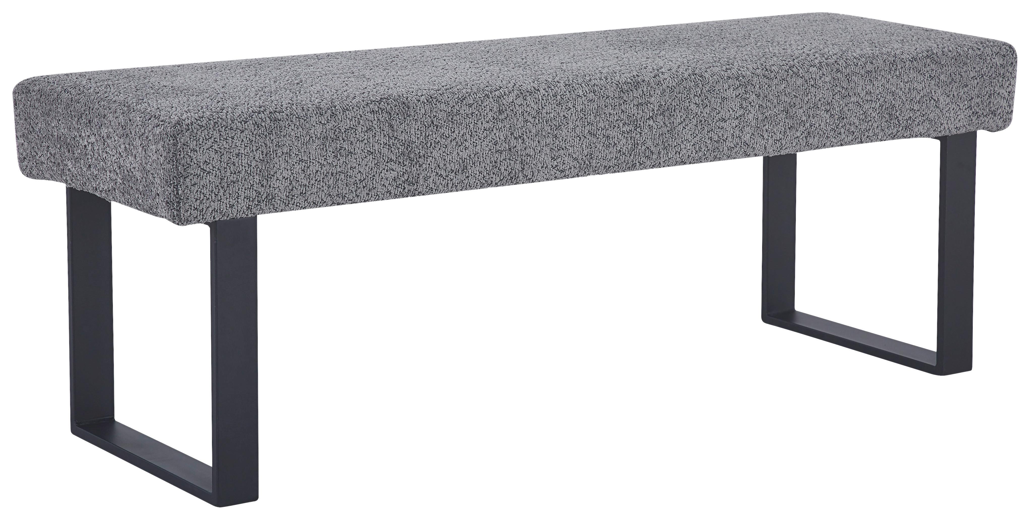Sitzbank Kea Ohne Lehne Beige, B: 140 Cm - Schwarz/Grau, KONVENTIONELL, Textil/Metall (140/49/47cm) - MID.YOU
